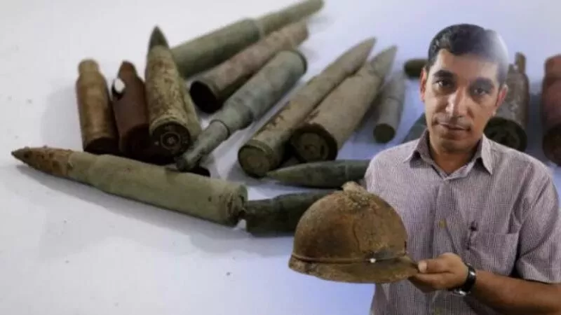 ‘Büyük Taarruz’ alanında 100 yıllık miğfer ve mermiler bulundu
