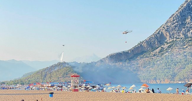 Antalya’da Adrasan Sahili’ne yakın bölgede orman yangını